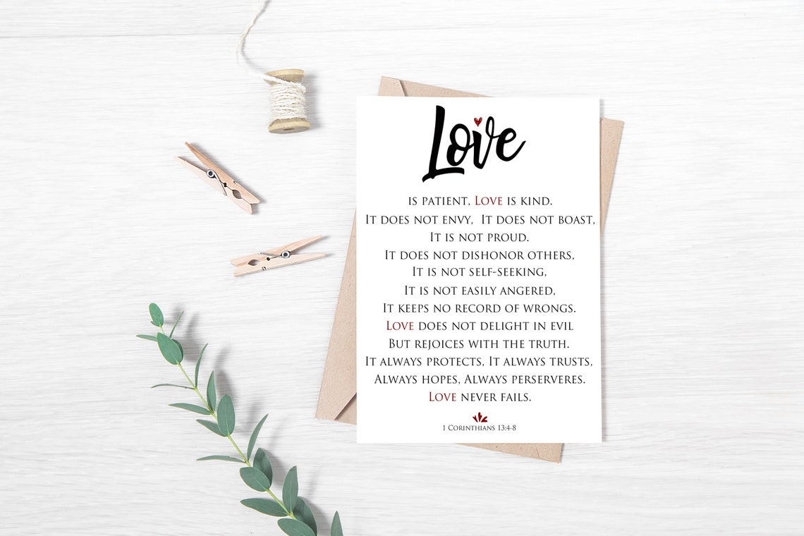 Love Is Patient Love Is Kind 1 Corinthians Scripture Wedding Poster - Image 3