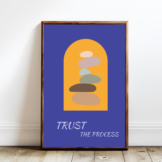 Trust The Process Wall Art Minimalist Quote Print Motivational Modern Typography Poster Boho Decor