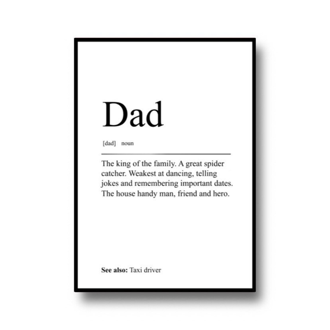 Dad Definition Father's Day Quote Art Print