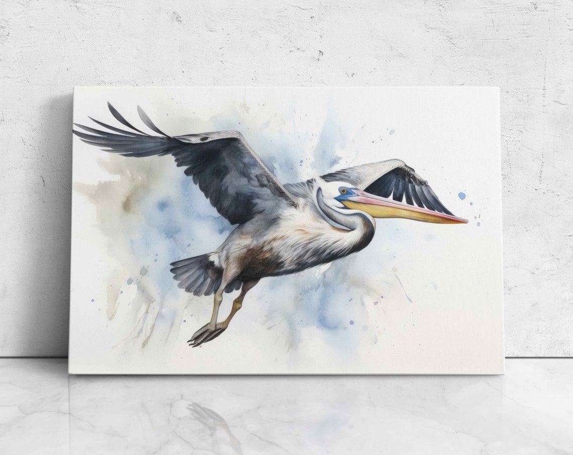 Pelican Watercolor Painting Art Print