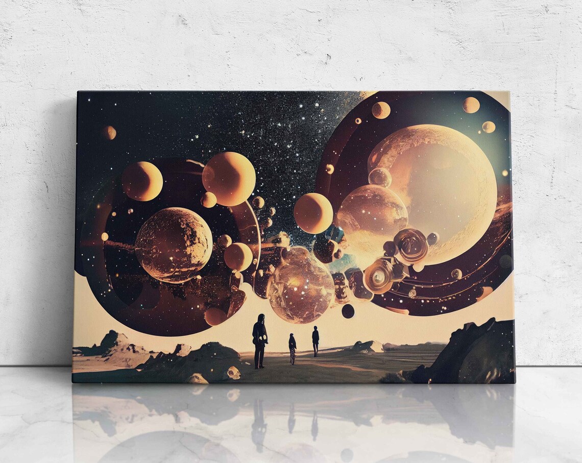 Surrealism Art Space Poster, Abstract Modern Art