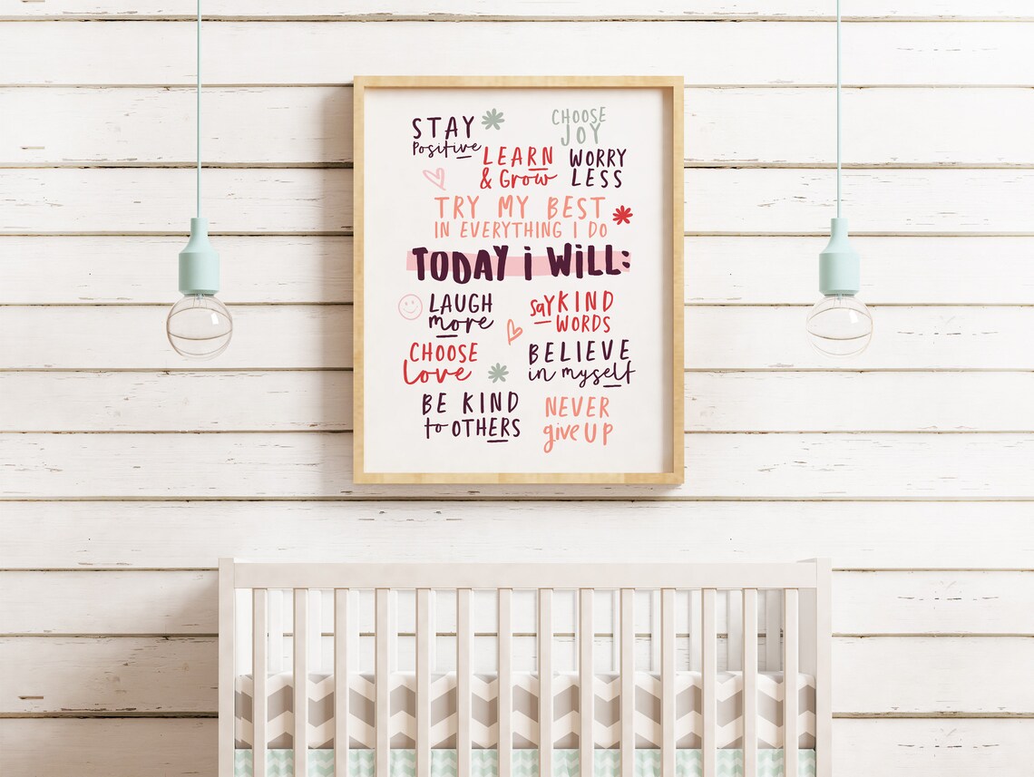 Affirmations For Kids Today I Will Poster Print - Image 2