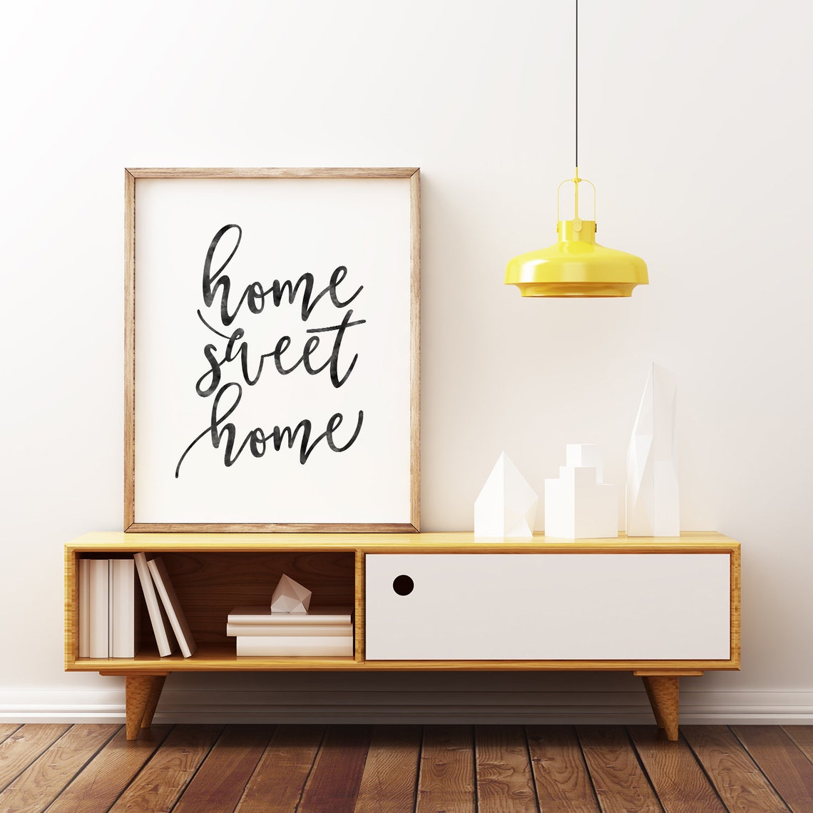 Home Sweet Home Watercolor Script Calligraphy Typography Poster - Image 3