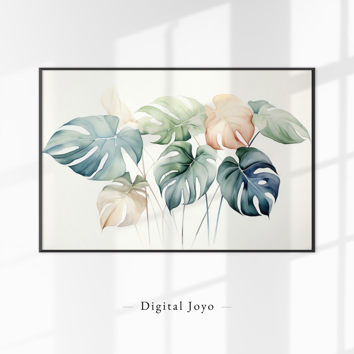 Watercolor Philodendron Print Tropical Botanical Wall Art