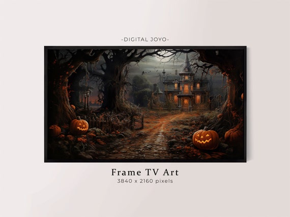 Haunted Mansion Tv Art Creepy Halloween Samsung Frame