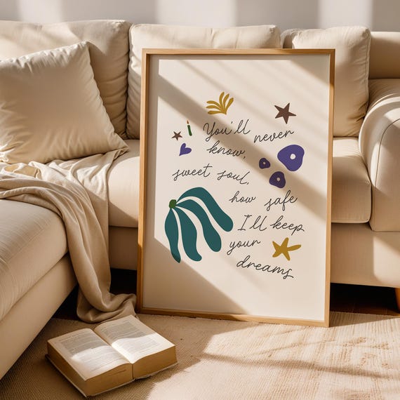 White And Indigo Sweet Soul Nursery Print