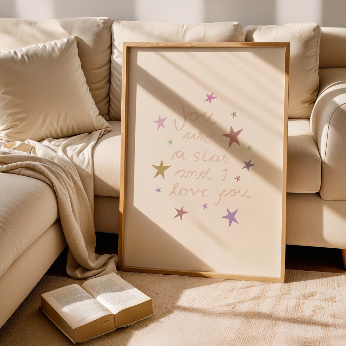You Are A Star And I Love You Pastel Stars Nursery Quote Art Poster