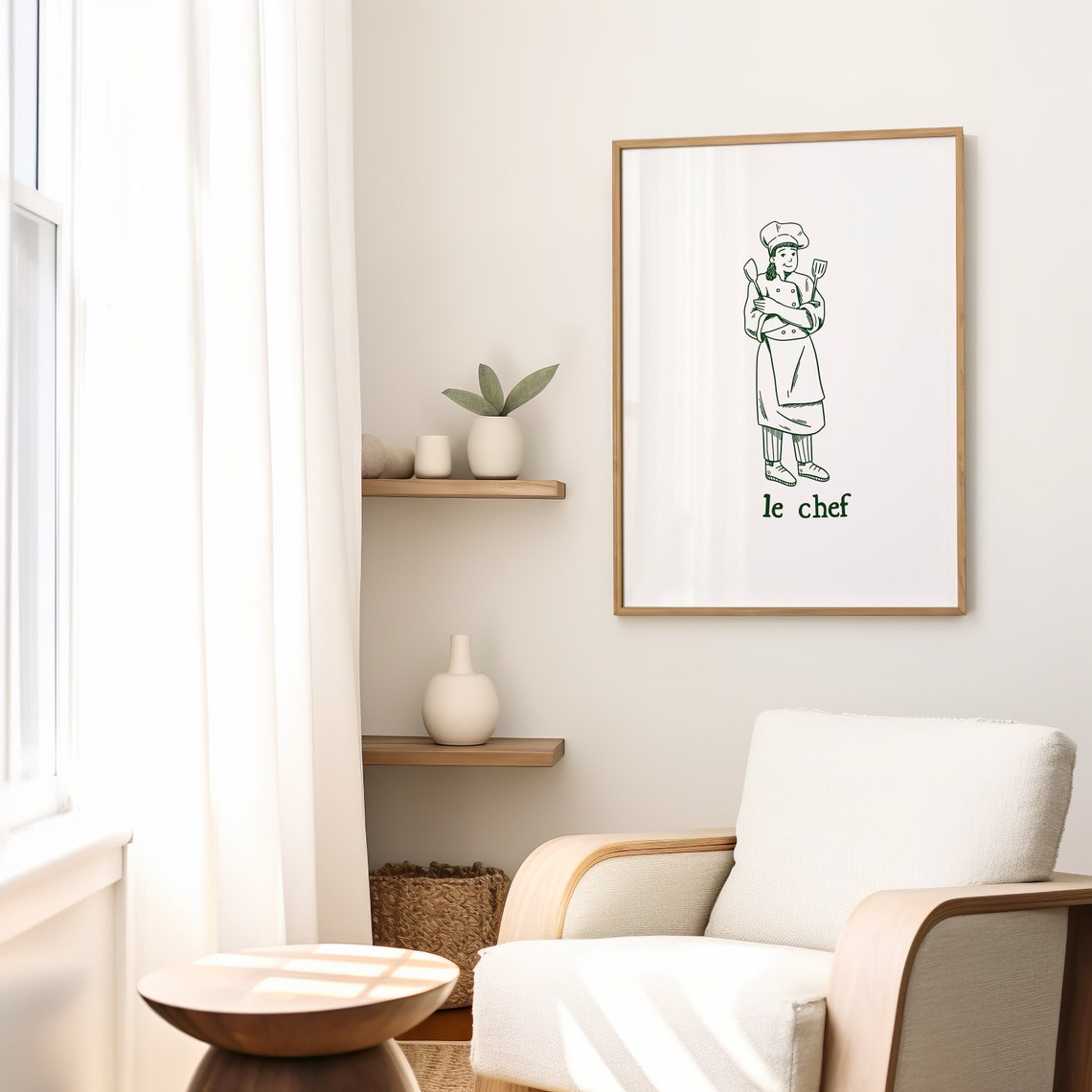 Le Chef Print Cute Cooking Poster Kitchen Wall Art Print French Kitchen Decor Le Chef Wall Art Funny Kitchen Print Chef Poster - Image 3