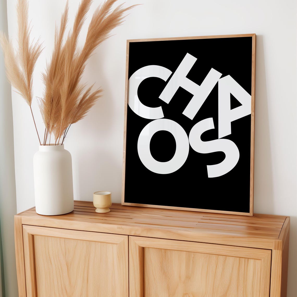 Chaos Bold White Scattered Typography Black Maximalist Poster - Image 3