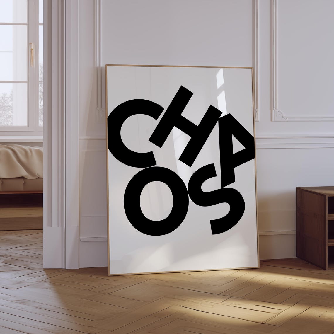 Chaos Bold Black Scattered Typography Maximalist Quote Poster - Image 3