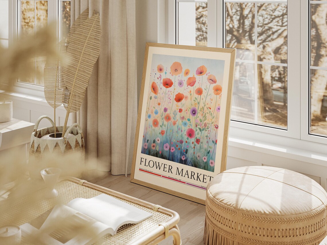 Flower Market Poster, Modern Abstract Floral - Image 4