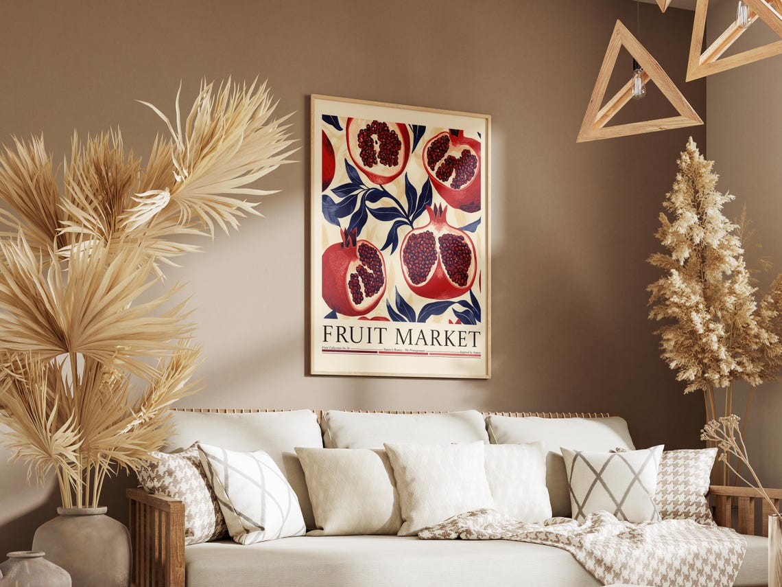 Pomegranate Fruit Market Poster, Modern Abstract Fruit - Image 6