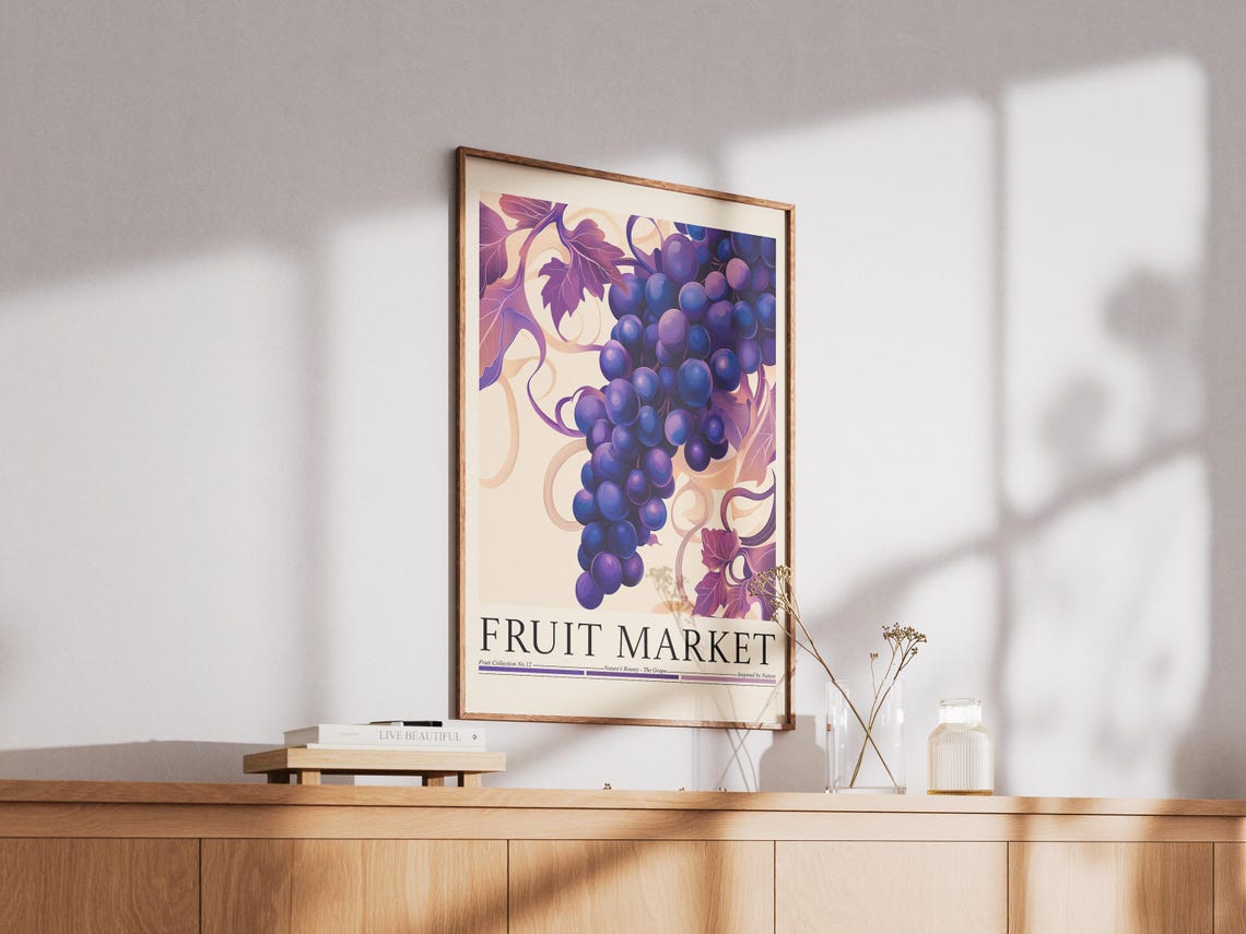 Grape Fruit Fruit Market, Kitchen Art Print - Image 2