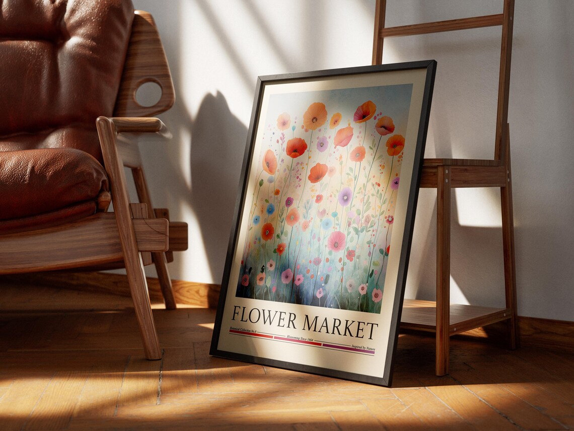 Flower Market Poster, Modern Abstract Floral - Image 5