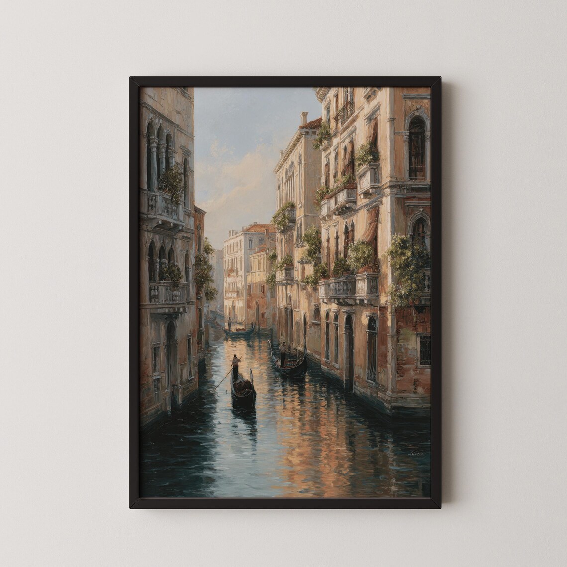 Venice Grand Canal With Gondolas Italian Cityscape Painting Travel Poster