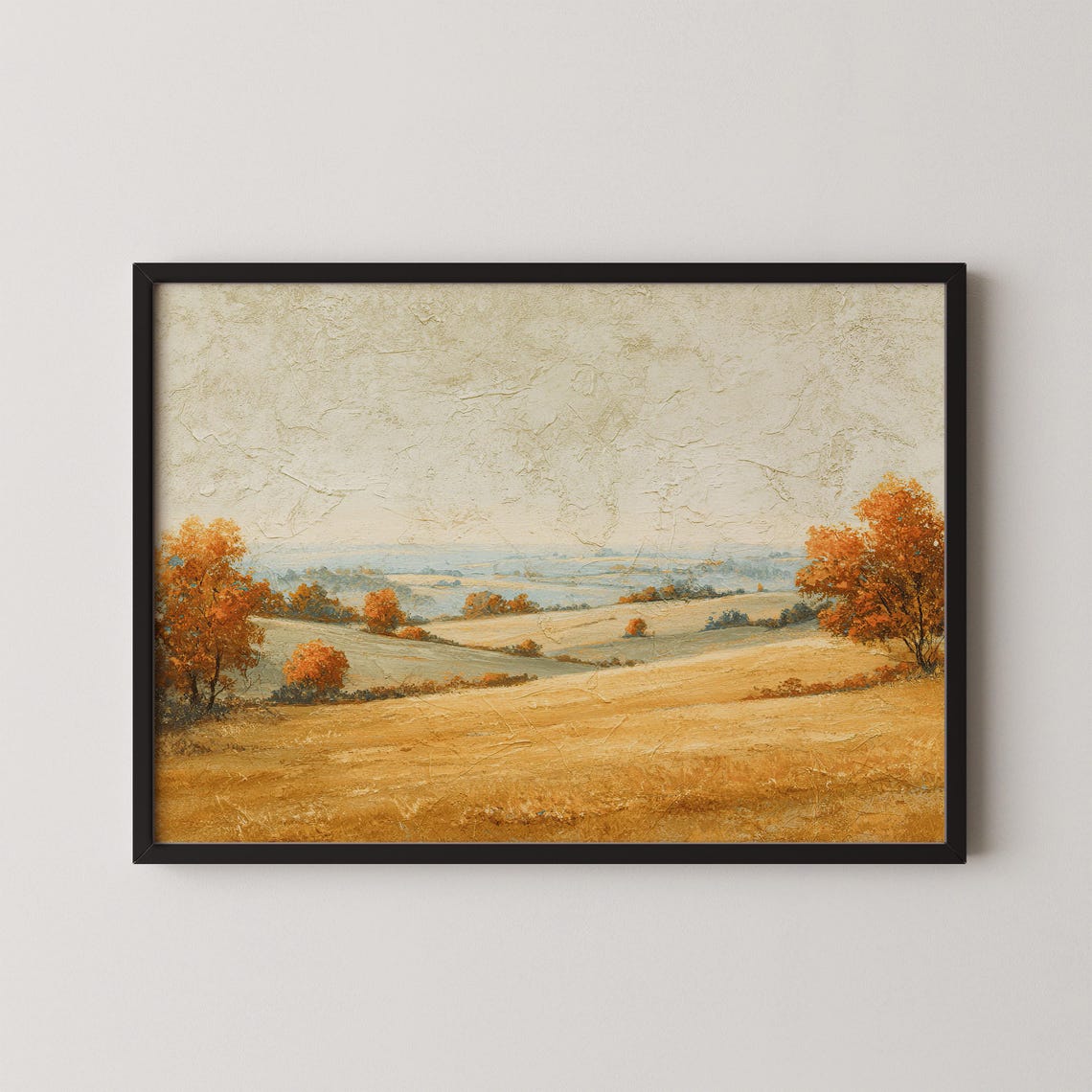 Golden Rolling Fields At Sunset Autumn Countryside Landscape Poster