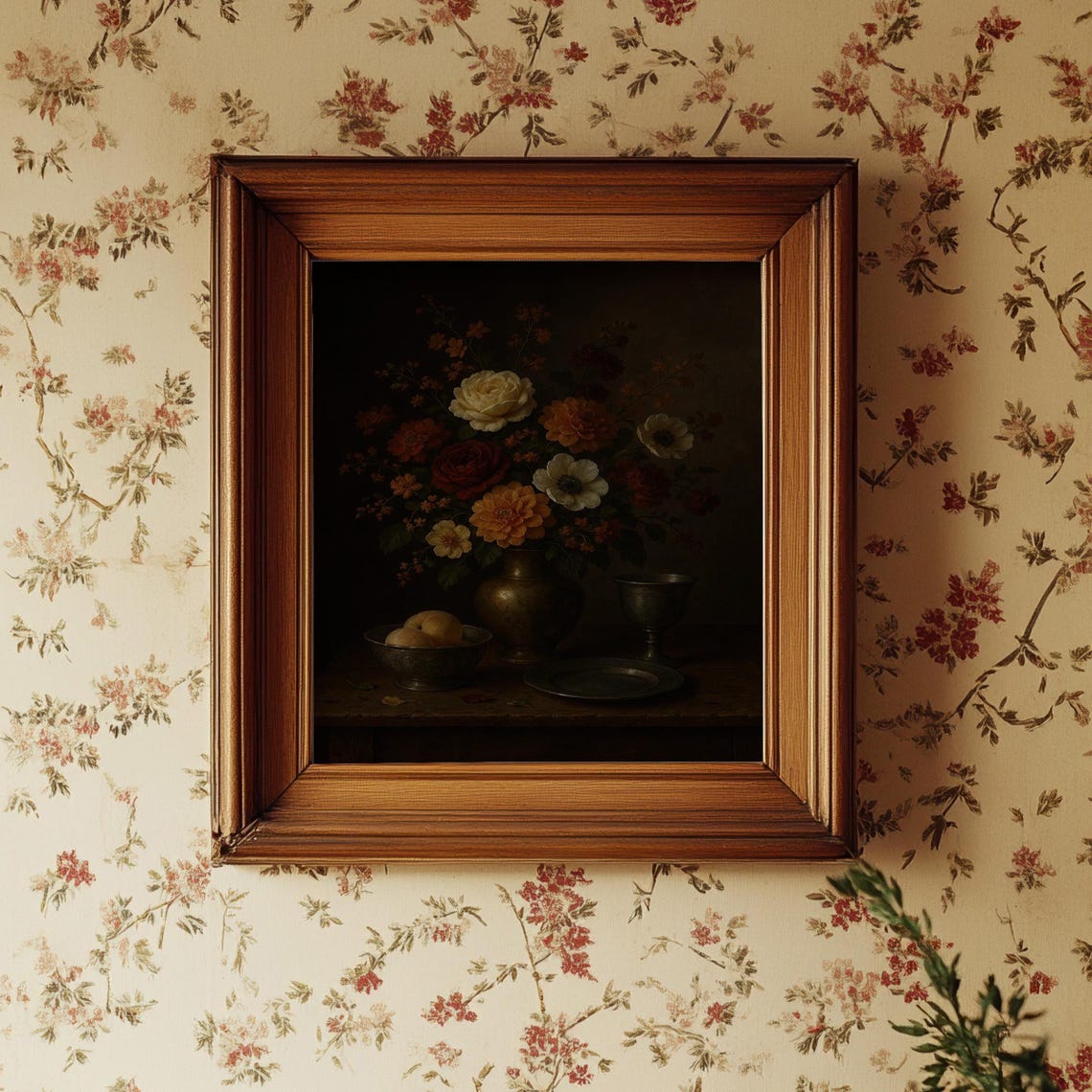 Moody Floral Still Life Dark Chateaucore Vintage Bouquet Poster