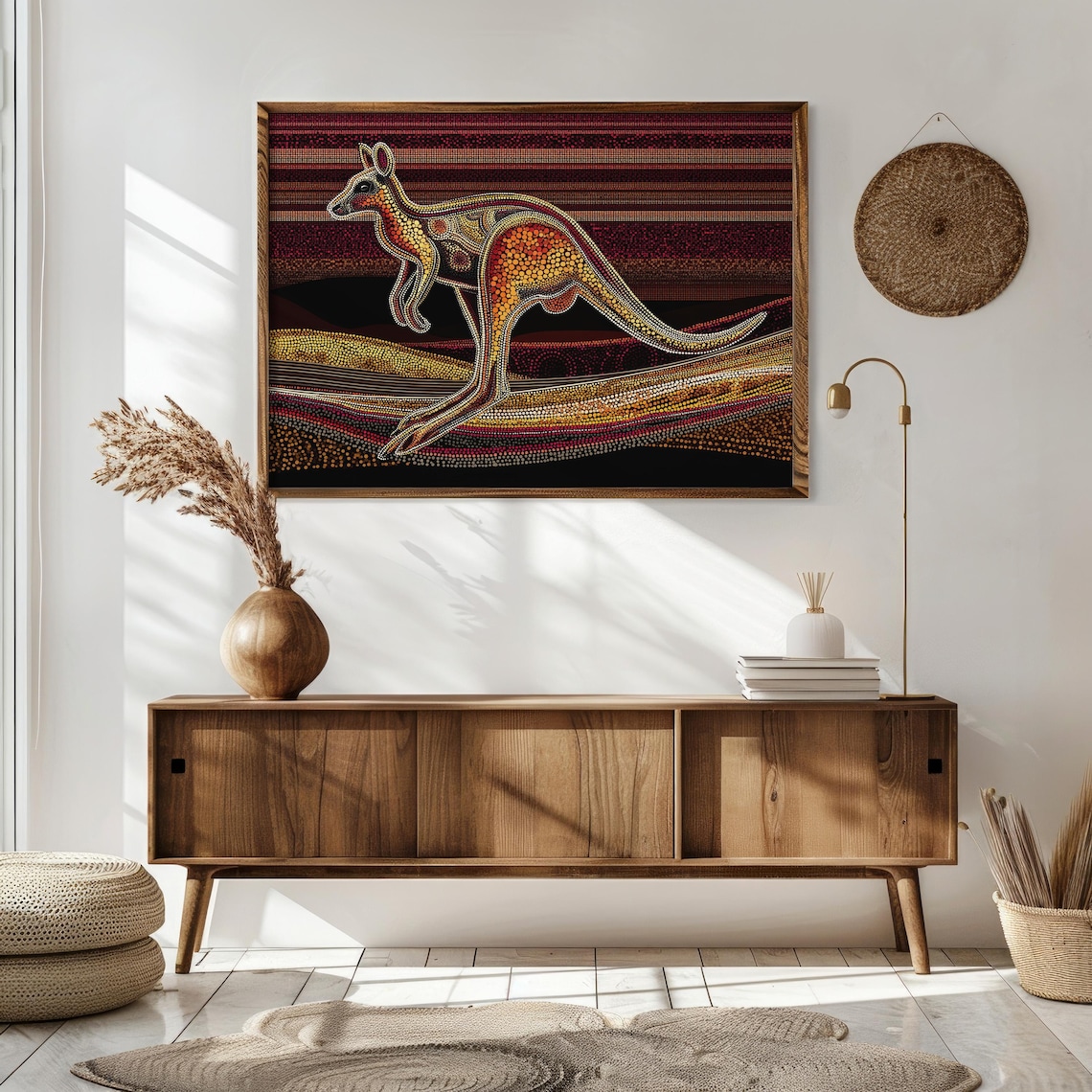 Aboriginal Dot Art Kangaroo Print