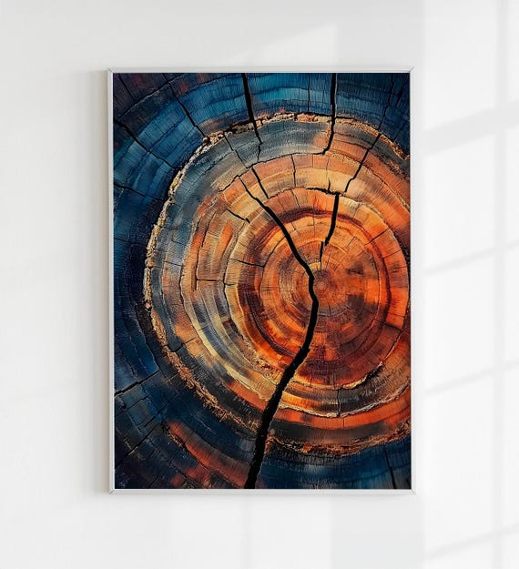 Tree Ring Wall Art Abstract Colorful Tree Ring Wall Decor Minimalist Home Art Living Room Print Modern Farmhouse