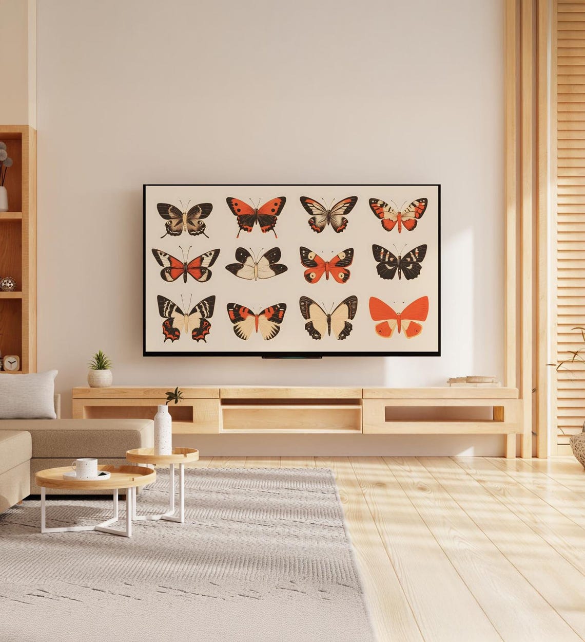 Vintage Butterfly Specimen Chart Orange Black Entomology Wall Art - Image 7