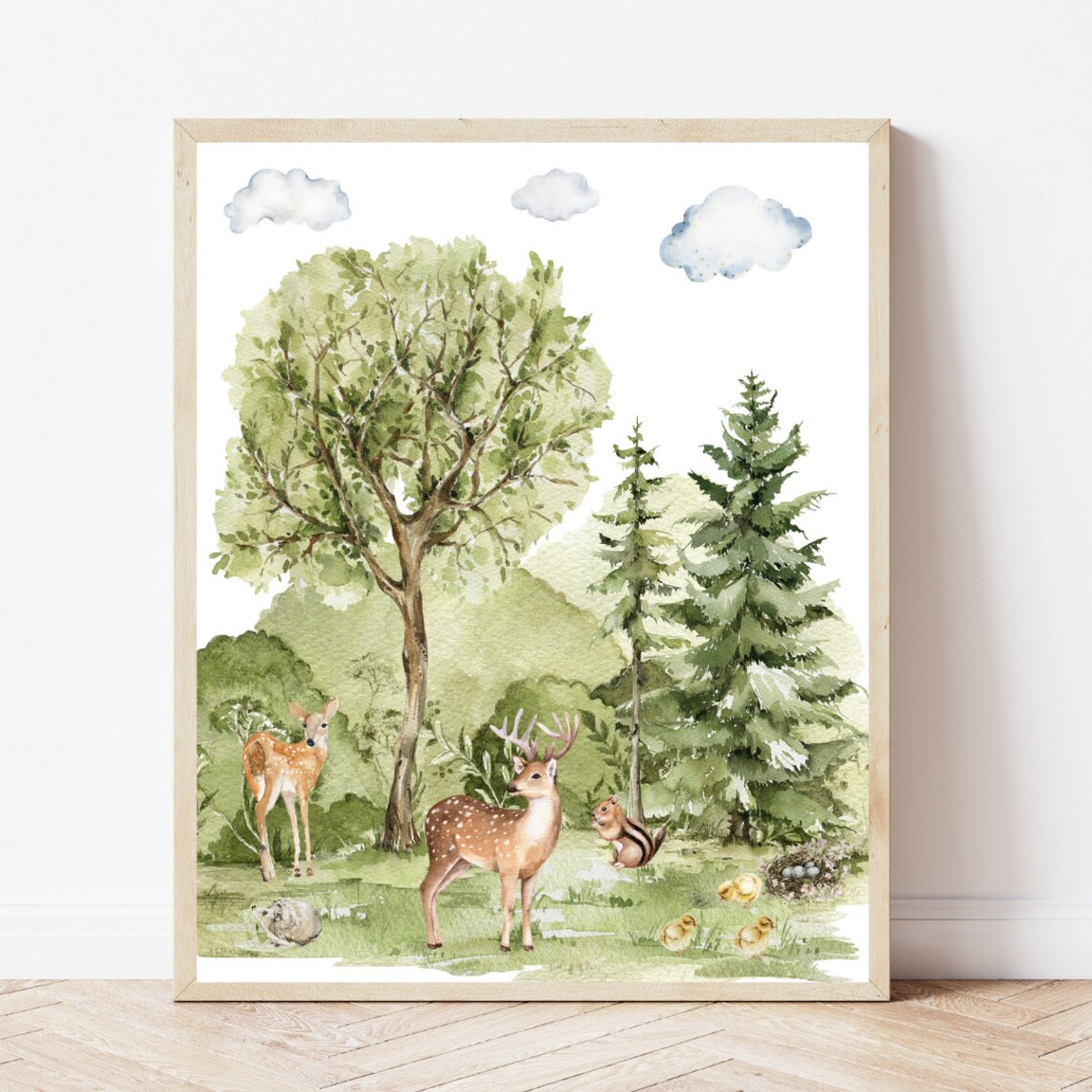 Woodland Nursery Decor, Forest Poster Print