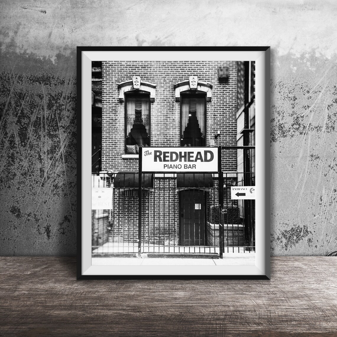 The Redhead Piano Bar Sign Brick Building Chicago Photo Poster - Image 2
