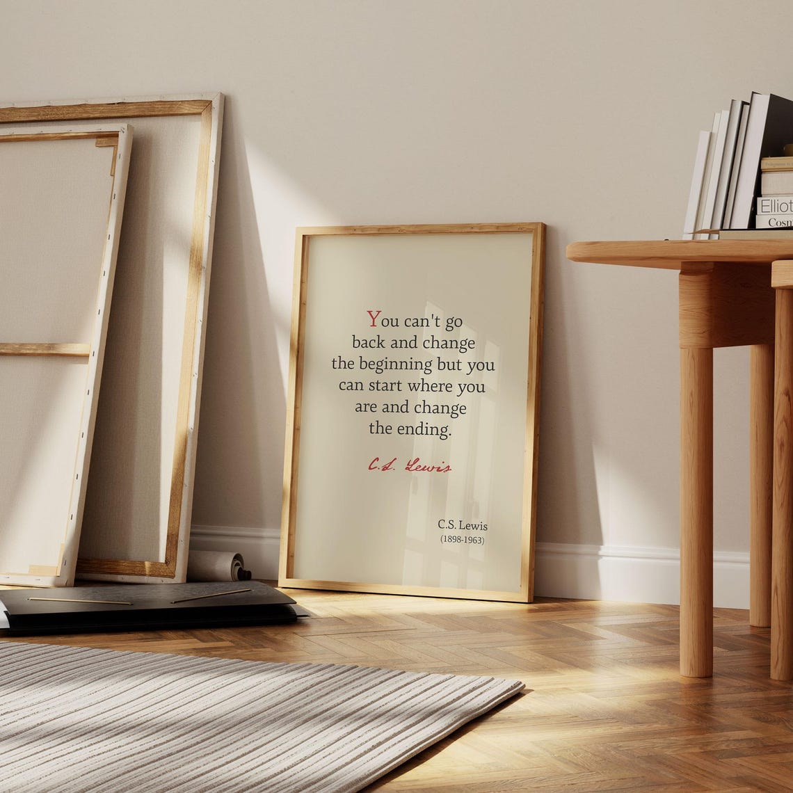 C S Lewis Change The Ending Quote New Beginnings Cream Poster