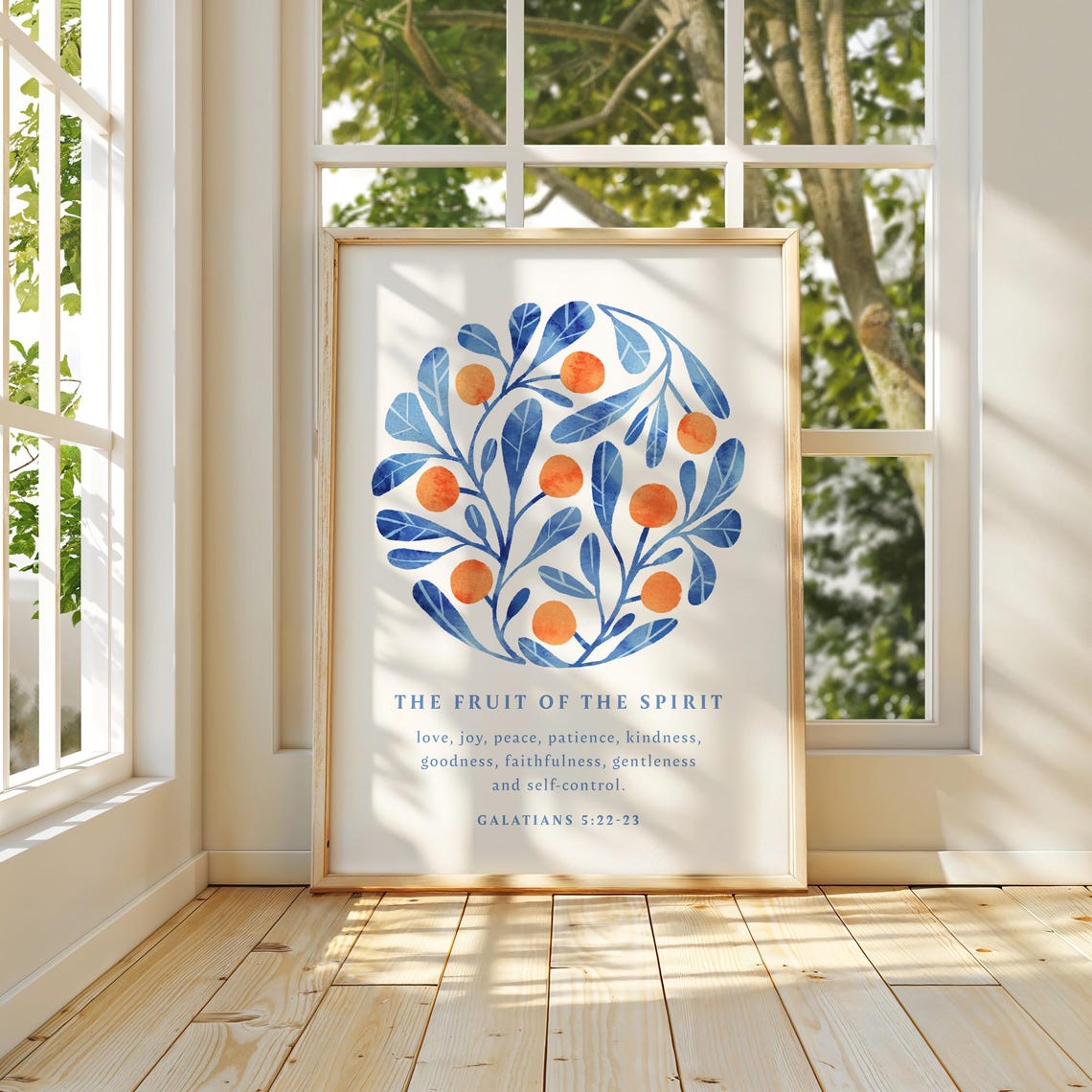 Fruit Of The Spirit Galatians 522 Botanical Wreath Scripture Poster - Image 3