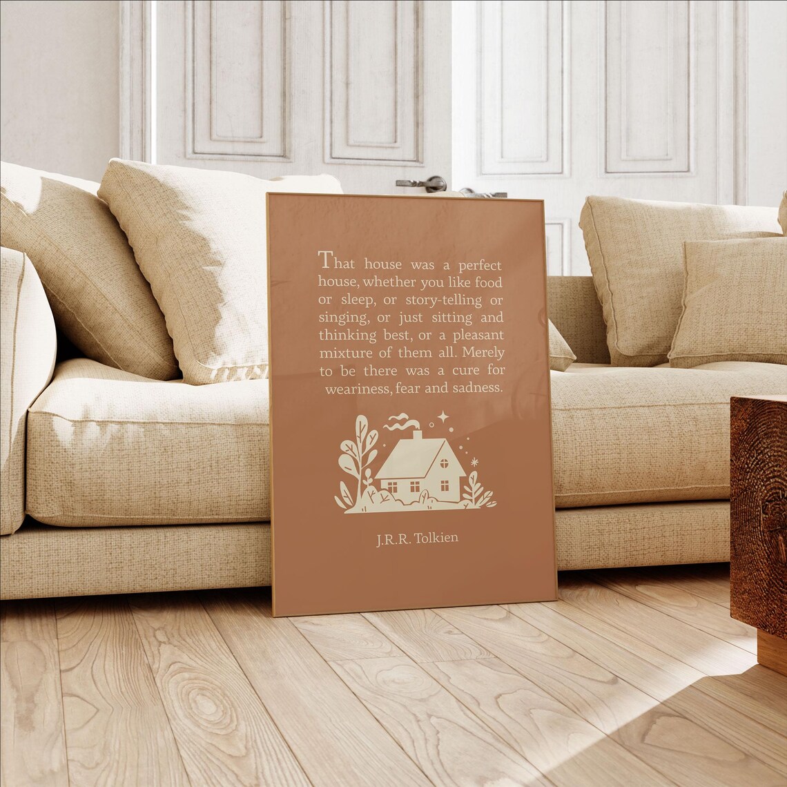 JRR Tolkien Quote That House Was A Perfect House Terracotta Poster - Image 4
