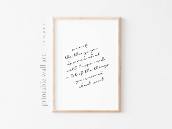 Dreams Will Happen Worries Wont Inspirational Quote Minimalist Wall Art