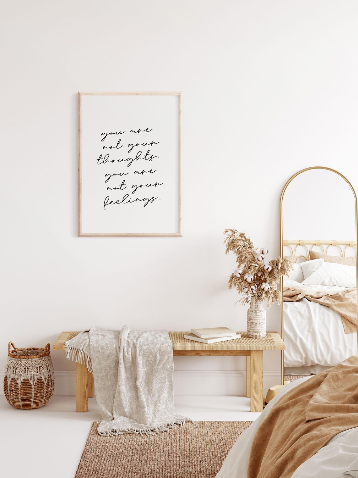 You Are Not Your Thoughts Poster, Mental Health Quote