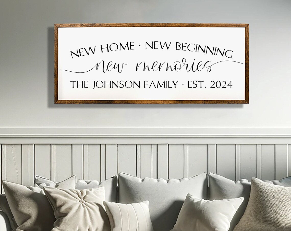Personalized New Home Sign, New Memories Wall Art Print