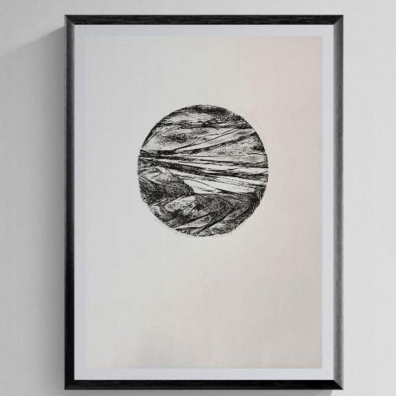 Collagraph Print Large Abstract Landscape Limited Edition Fine Art Original Handprinted Artwork