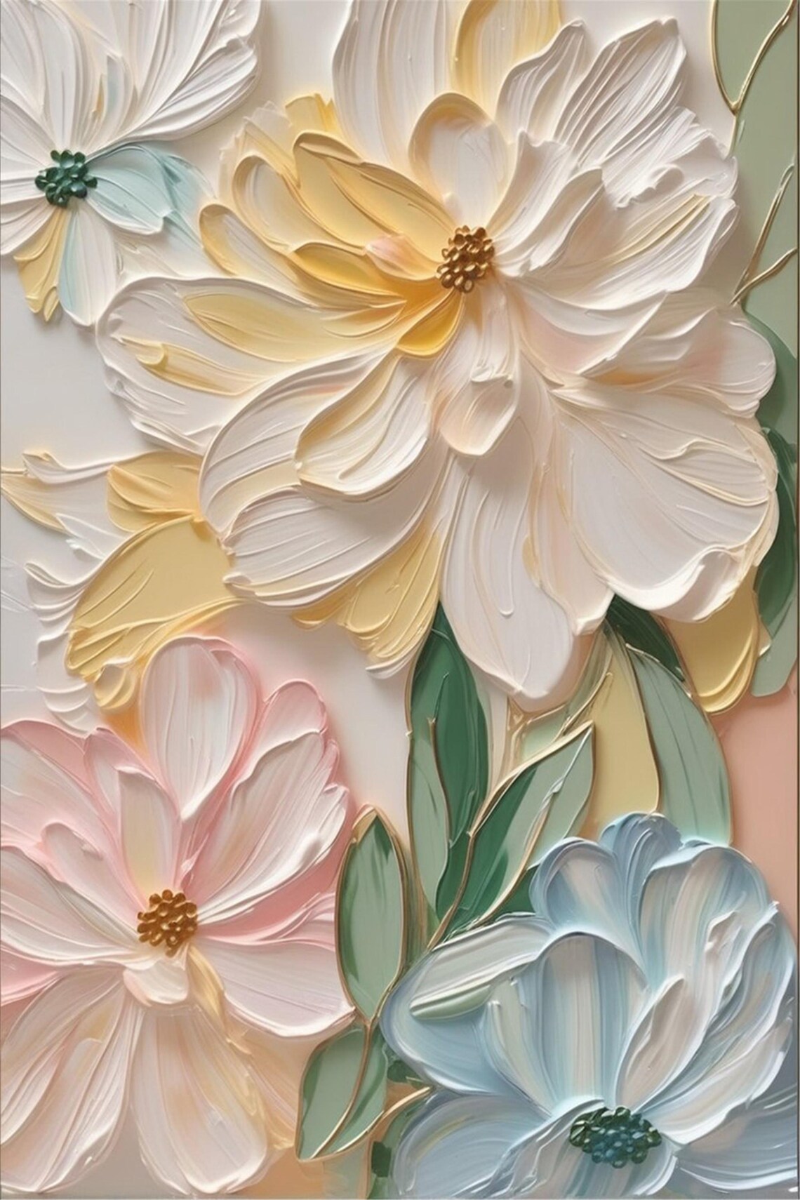 Christmas Abstract Pink Flower Wall Art Print - Image 5