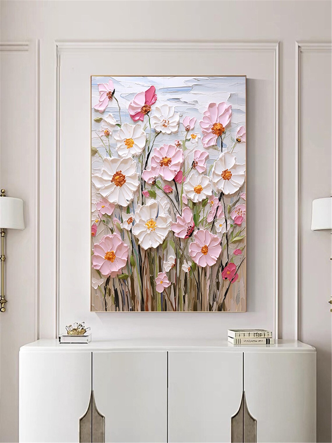 Pink Spring Floral Acrylic Art Print, Custom Home Decor - Image 3