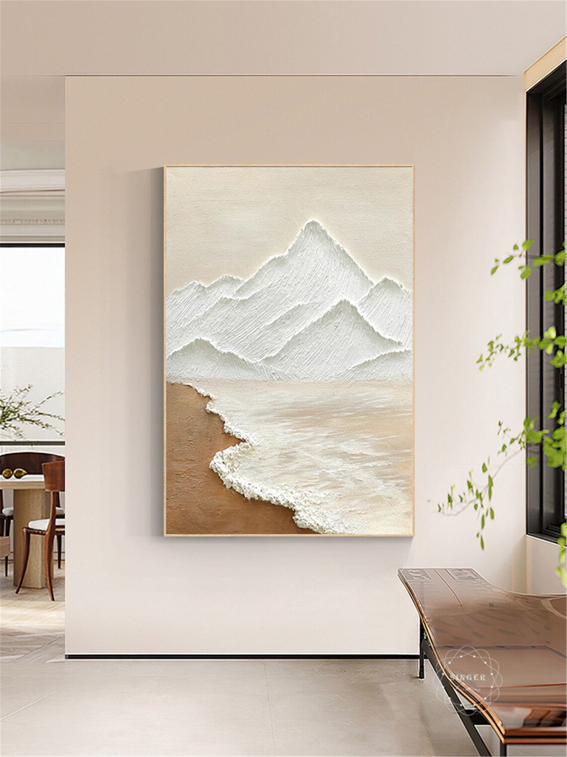 Christmas Mountains Abstract Wall Art Poster Print - Image 3