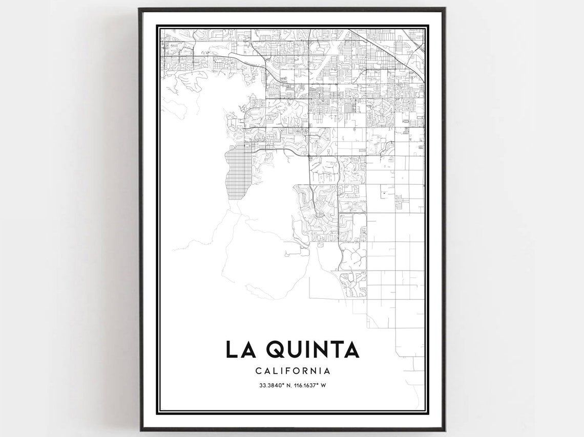 La Quinta Map Poster, City Street Decor