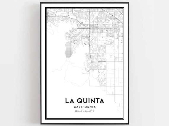 La Quinta Map Poster, City Street Decor