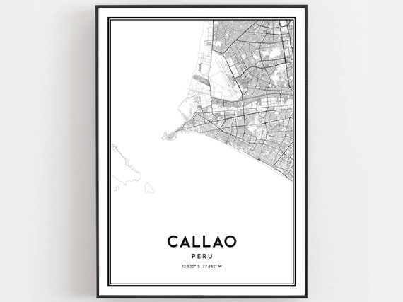Callao Map Poster Print, City Street Decor