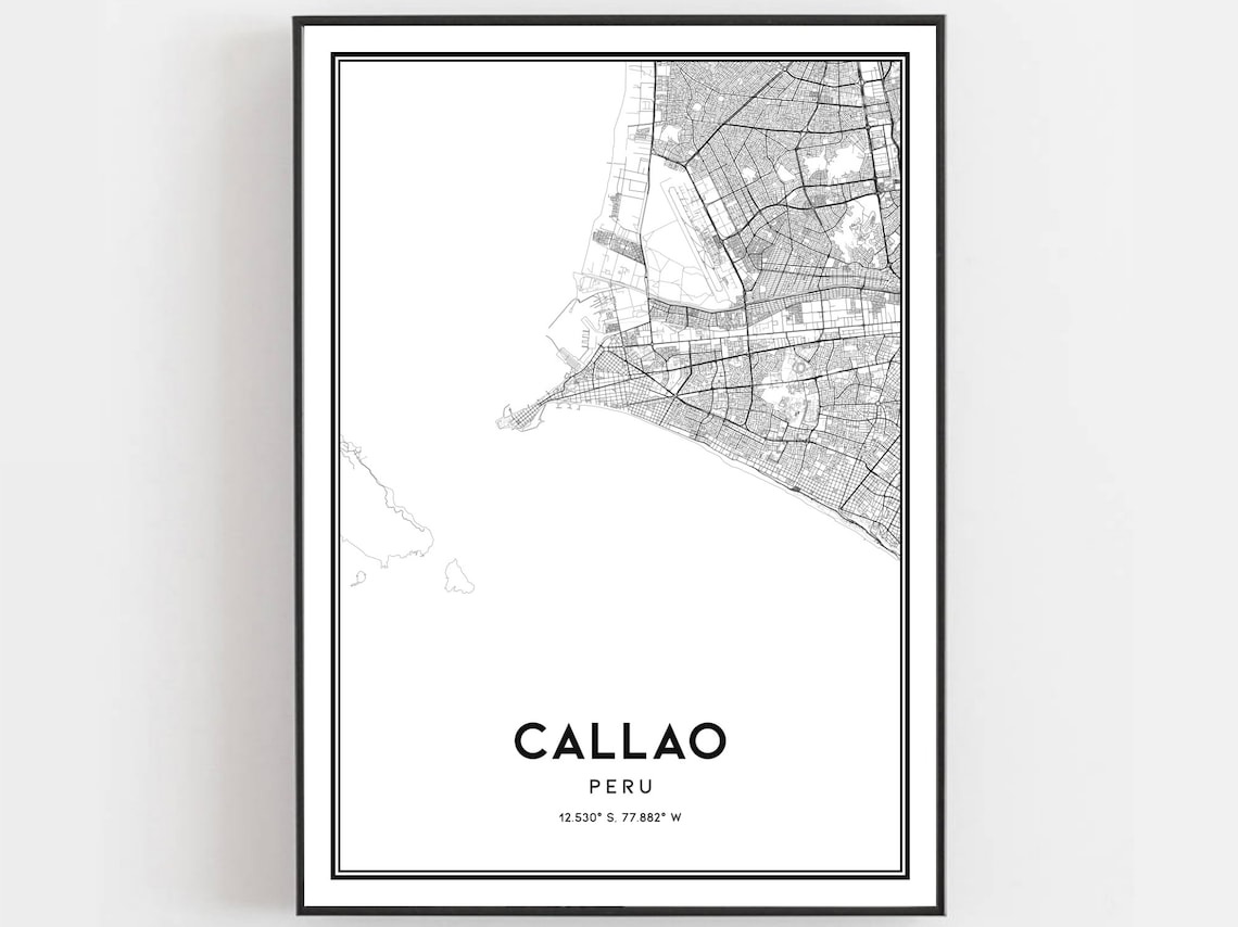 Callao Map Poster Print, City Street Decor