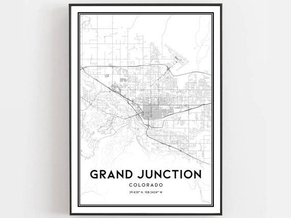 Grand Junction Map Print, Colorado City Travel Poster