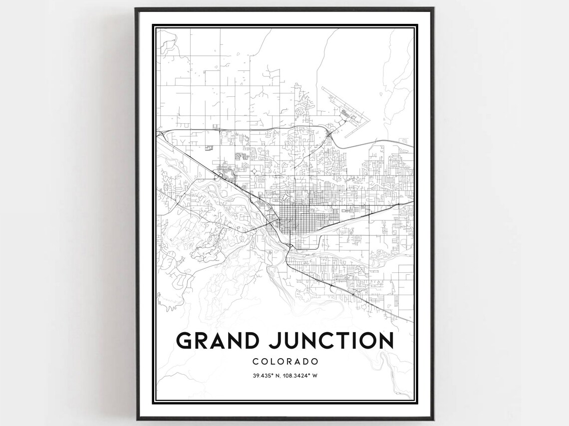 Grand Junction Map Print, Colorado City Travel Poster