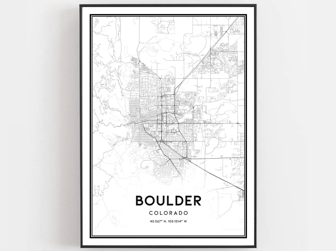 Boulder Map Art Print, Colorado Street Decor