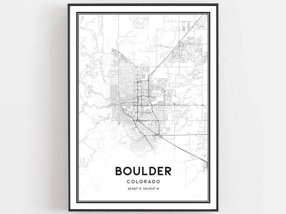 Boulder Map Art Print, Colorado Street Decor