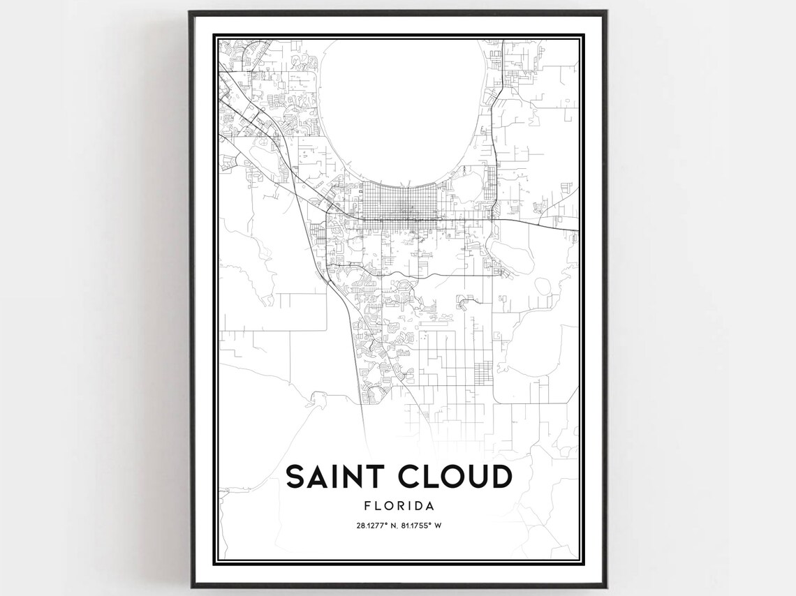 Saint Cloud Map Poster Print, Florida Street Decor
