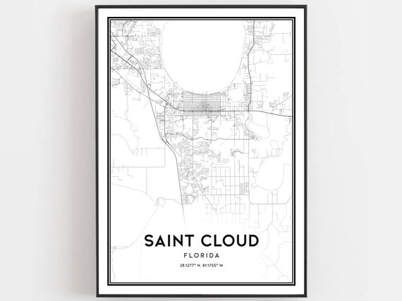 Saint Cloud Map Poster Print, Florida Street Decor