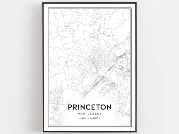 Princeton New Jersey Minimalist City Street Map Line Art Poster