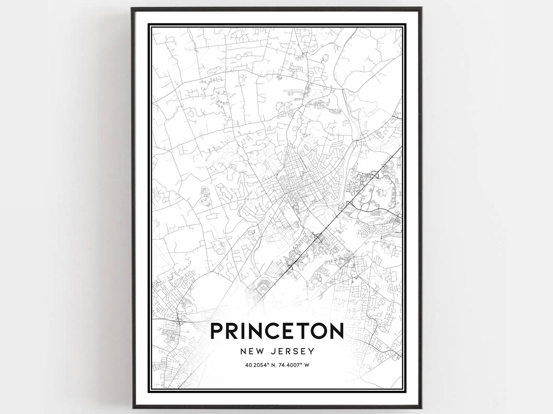 Princeton New Jersey Minimalist City Street Map Line Art Poster
