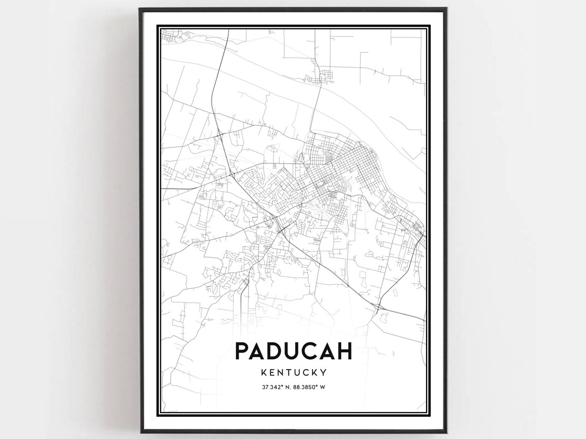 Paducah Map Poster, Kentucky Travel Art Print