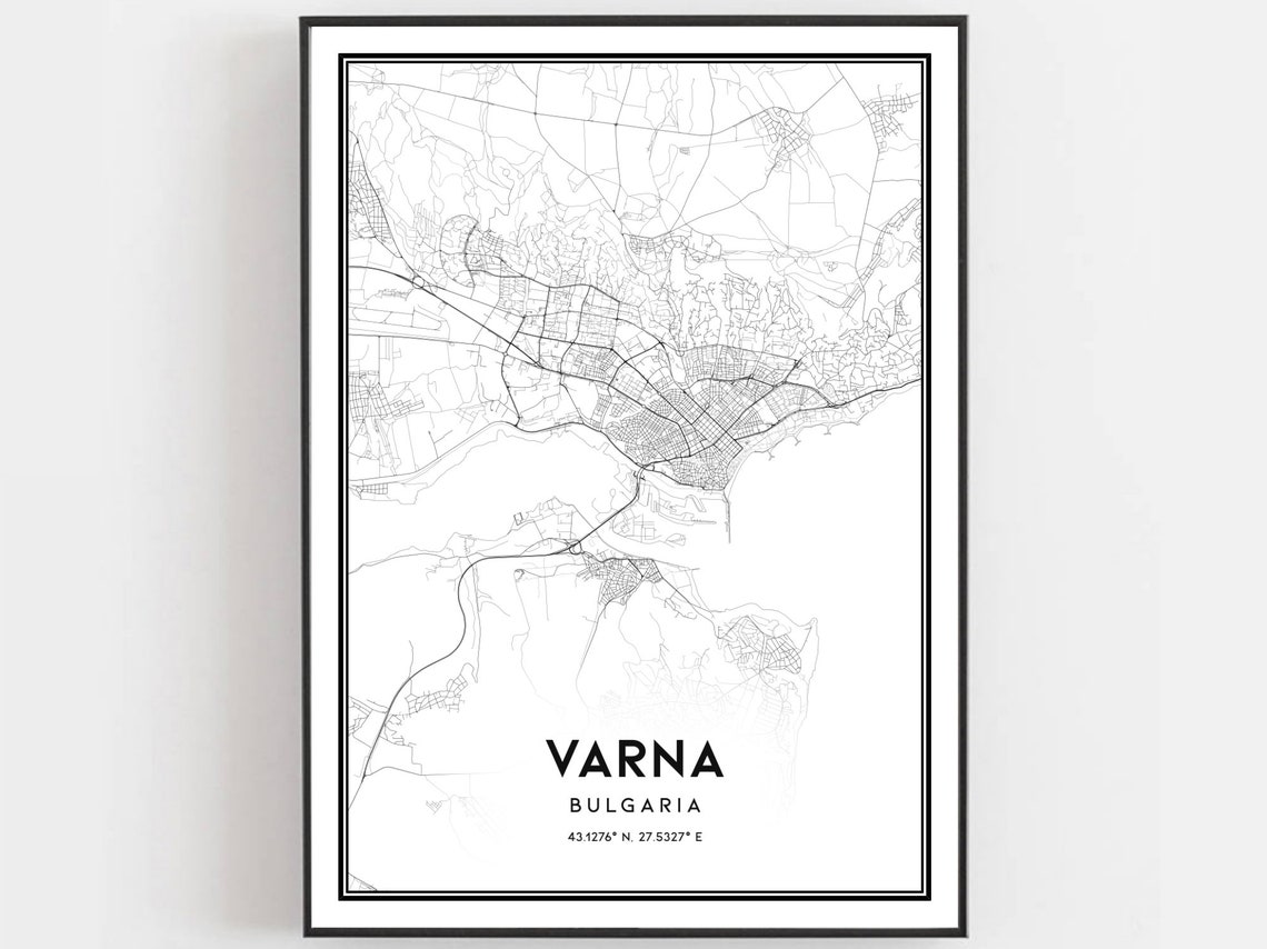 Varna City Map, Minimalist Poster Print